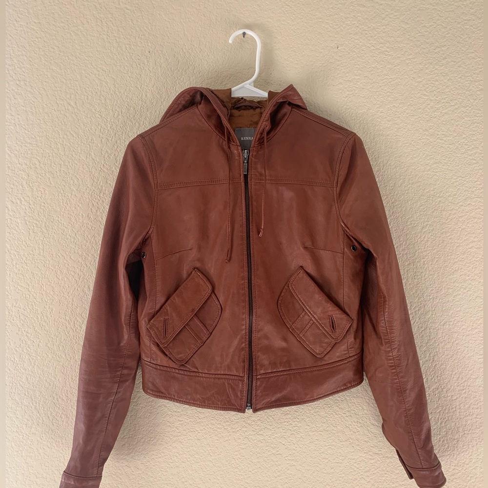 Kenna T  100% Leather Jacket w/Hood
